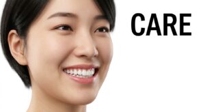 스케일링 후 건강한 미소를 짓고 있는 모델